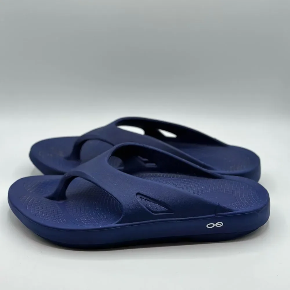 OOFOS OOlala Original Recovery Sport Shoes Blue Flip Flop Thong Sandals Size 13